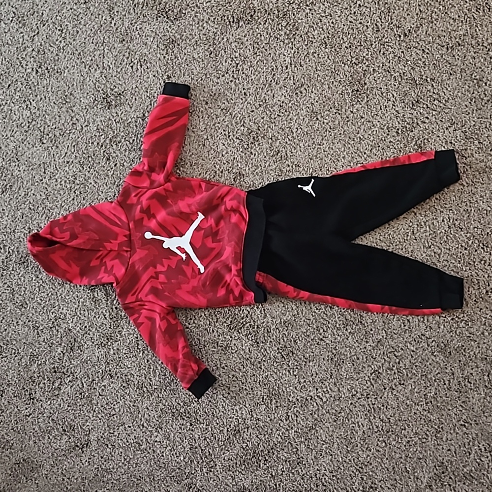 18M Jordan Sweatsuit- Red and Black
